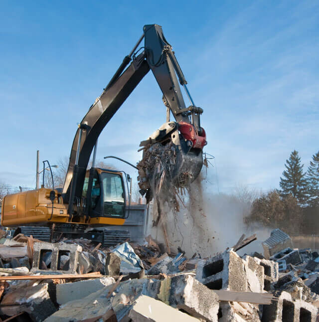 Excavator demolition